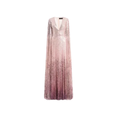 Sweet Silva Beaded Cape Maxi Dress